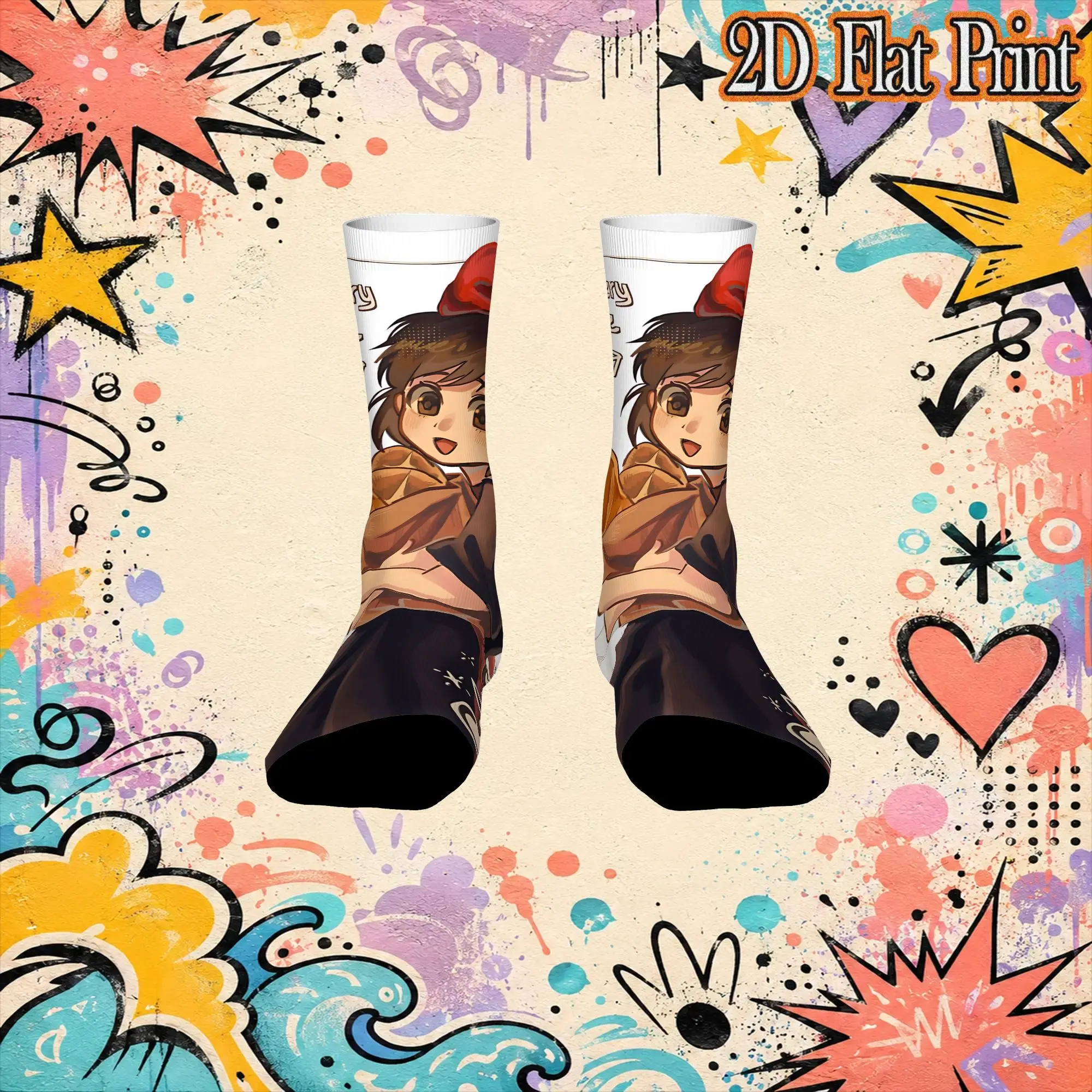 Sport Anime Kiki’s Delivery Service Crazy Running Men's compression Socks Unisex items Crew Sock Cycling socks