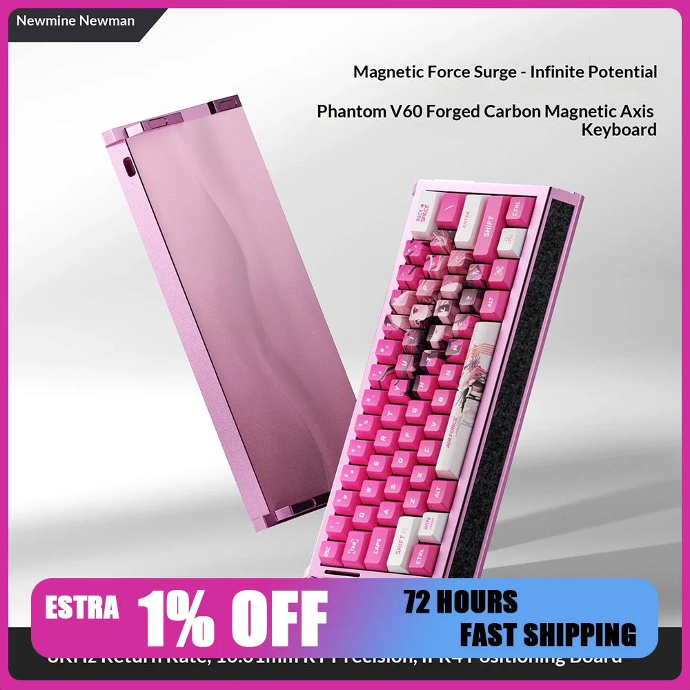 Newmine V60 Magnetic Keyboard 8KHZ RT accuracy is 0.001 mm Hull structure Keyboard 0.25ms end-to-end latency Pc Gifts