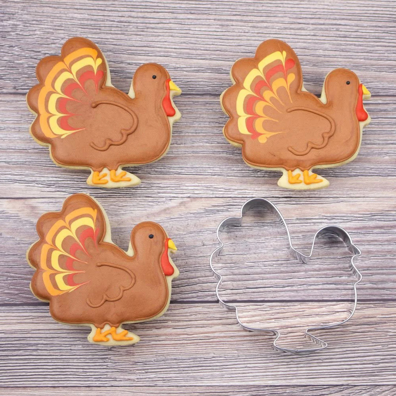 

6pcs Stainless Steel Cookie Cutters Hen Shape Biscuit Molds For Fondant Dough Cutting Baking Tools Kids
