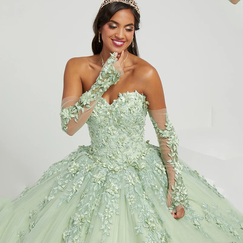 Robe sans bretelles pour femme, boule de quinceñera, dentelle perlée, luxe, soirée formelle, anniversaire, célébrité, filles, 15