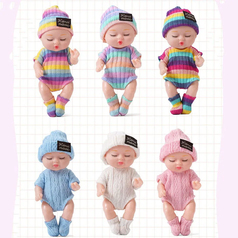 Silicone Reborn Dolls Baby Toys Waterproof Vinyl Bebe Doll Cute Mini Reborn Baby Kawaii Dolls Girl's Birthday Christmas Gift