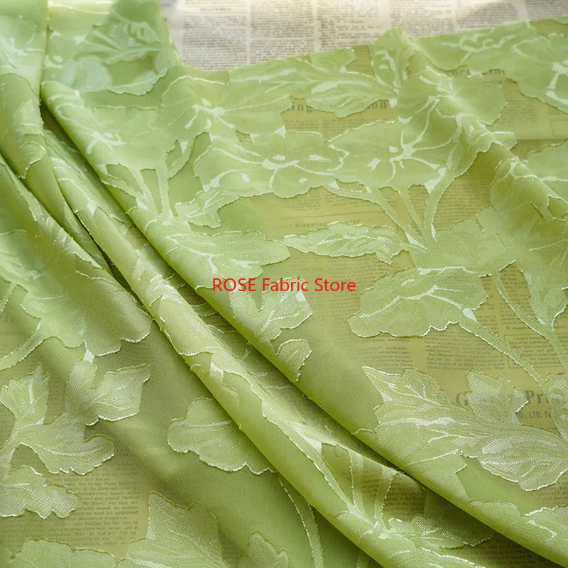 

Summer Breathable Jacquard Chiffon Fabric flower embroidery Fabric for Girl Dress, Wedding Prom, Summer Dress, Shirts