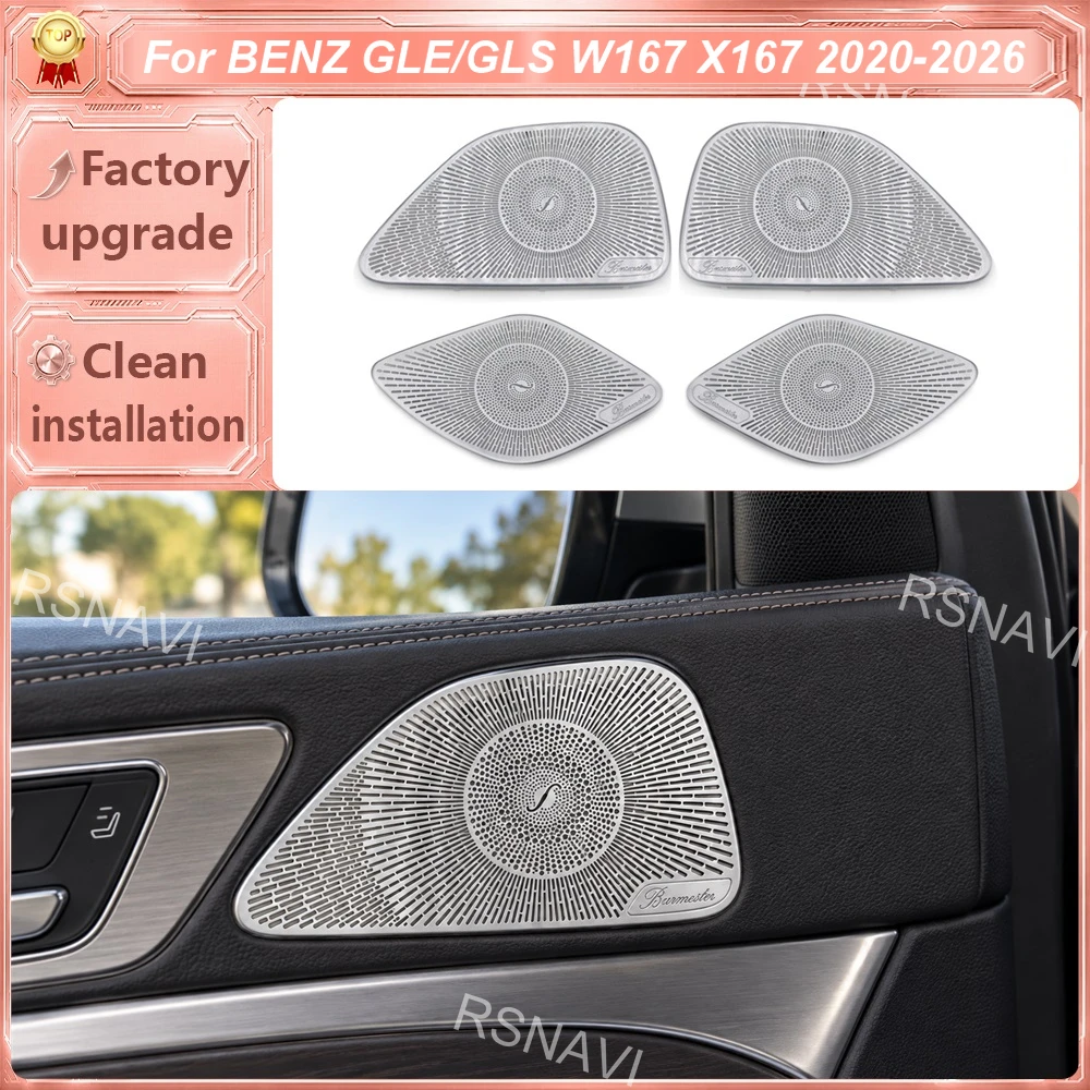 Non-Illuminated Door Midrange Speaker Grilles Compatible with Mercedes-Benz GLE W167 and GLS X167 2020–2026 Interior Trim Covers