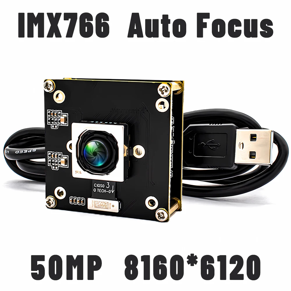WGWK 8160x6120 IMX766 50MP Autofocus USB Camera Module High Speed AF For Conference,Live Streaming UVC-Compliant,Plug and Play