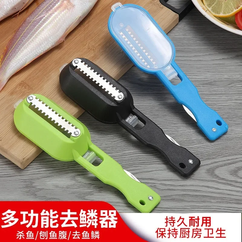 Fish Skin Brush Fast Remove Scale Scraper Planer Tool Scaler Fishing Knife Cleaning Tools Kitchen Cooking Accessorie