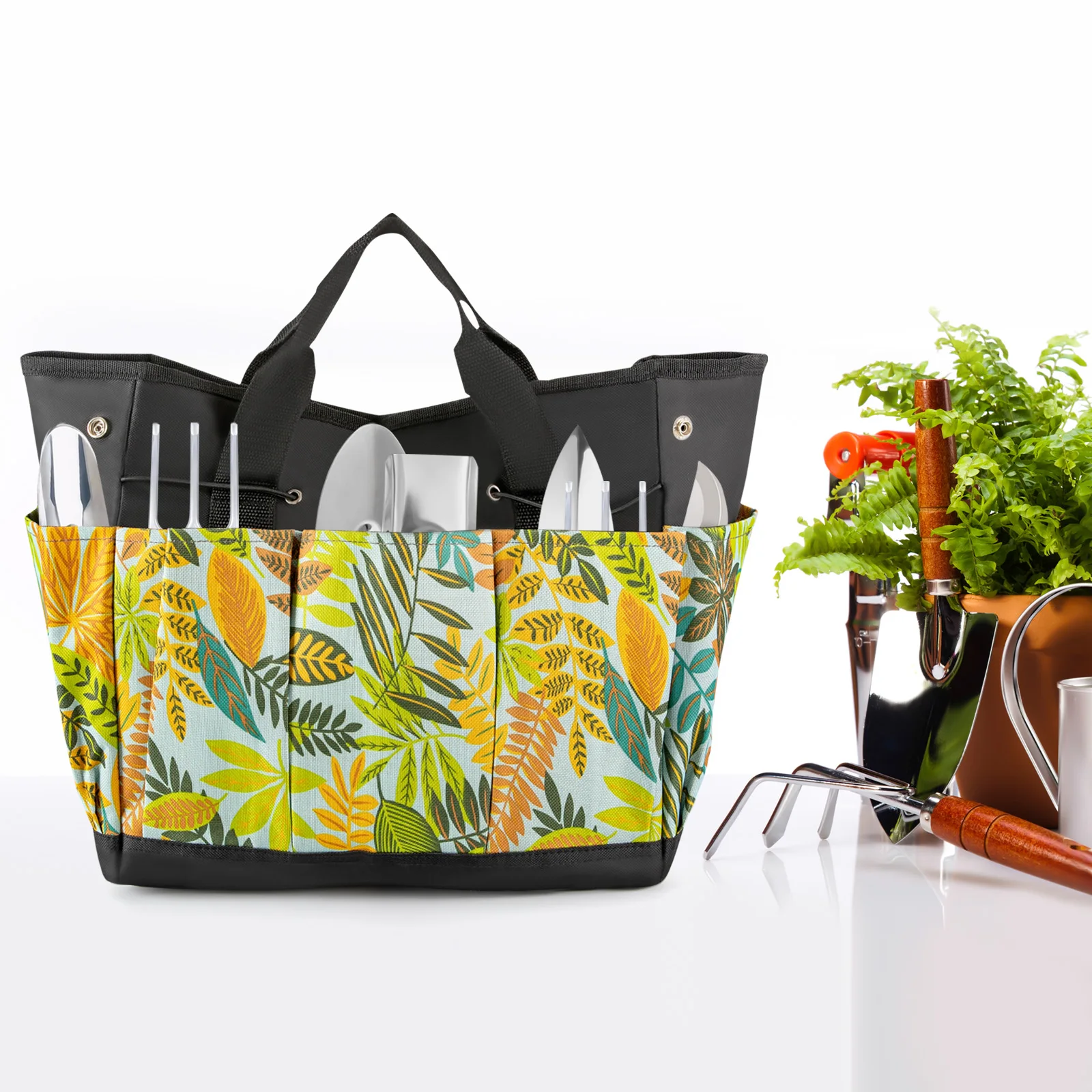 Garden Tools Bag Gardening Organizer Tote with Pockets Garden Bags for Tools Storage Set for Women Men Gardener (Bag Only)