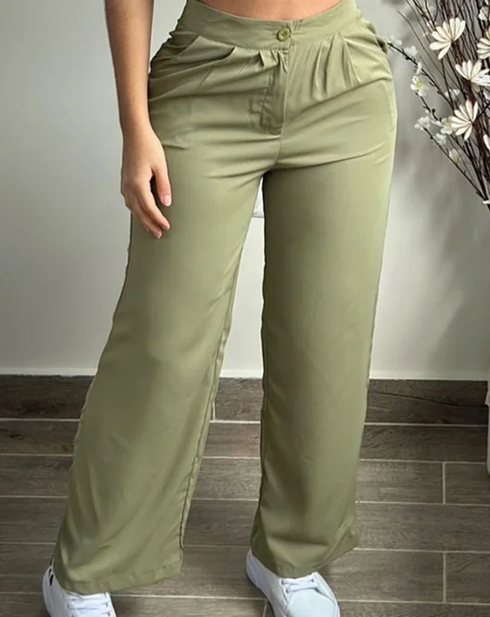 Female Casual Trousers Suits Crop Cami Top & Ruched Pocket Design Straight Leg Pants Set Two Piece Set Women Outfit 2024 Summer