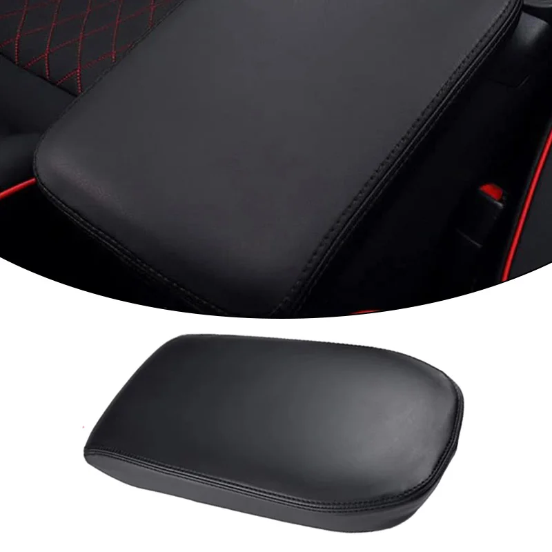 

Black Armrest Box Cover Decor Car Accessories Microfiber Leather Armrest Cover Trim Center Console Pad For Toyota RAV4 2019-2024
