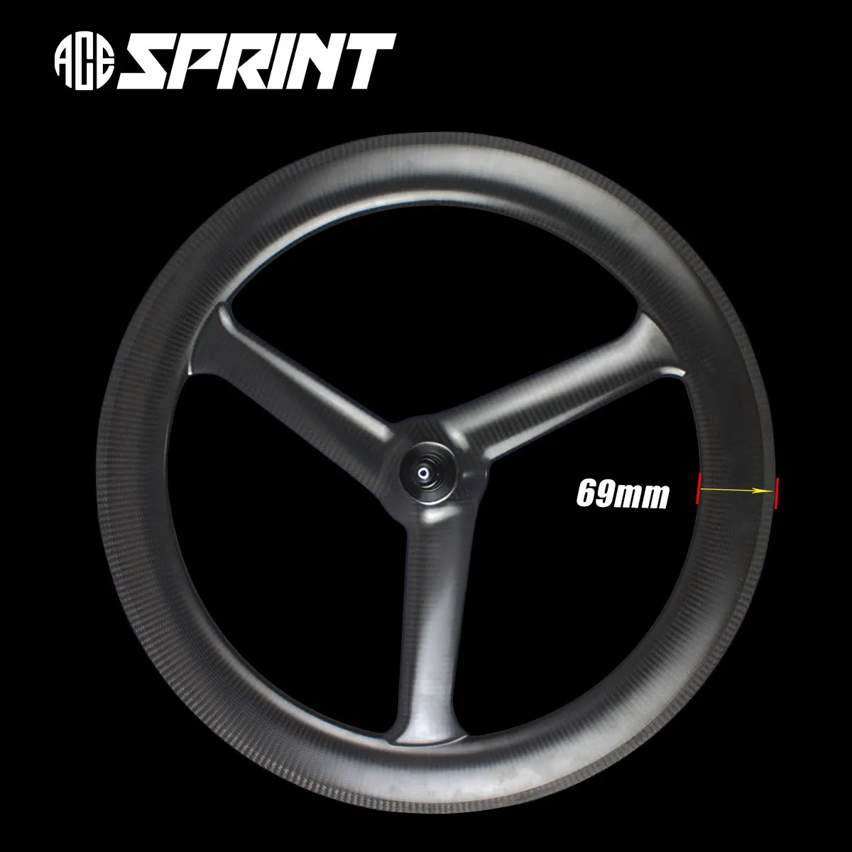 ACESPRINT-Aero TT Carbon 3 Spokes Wheelset Road and Track, Bicycle Tri Spokes Great Performance High Quality