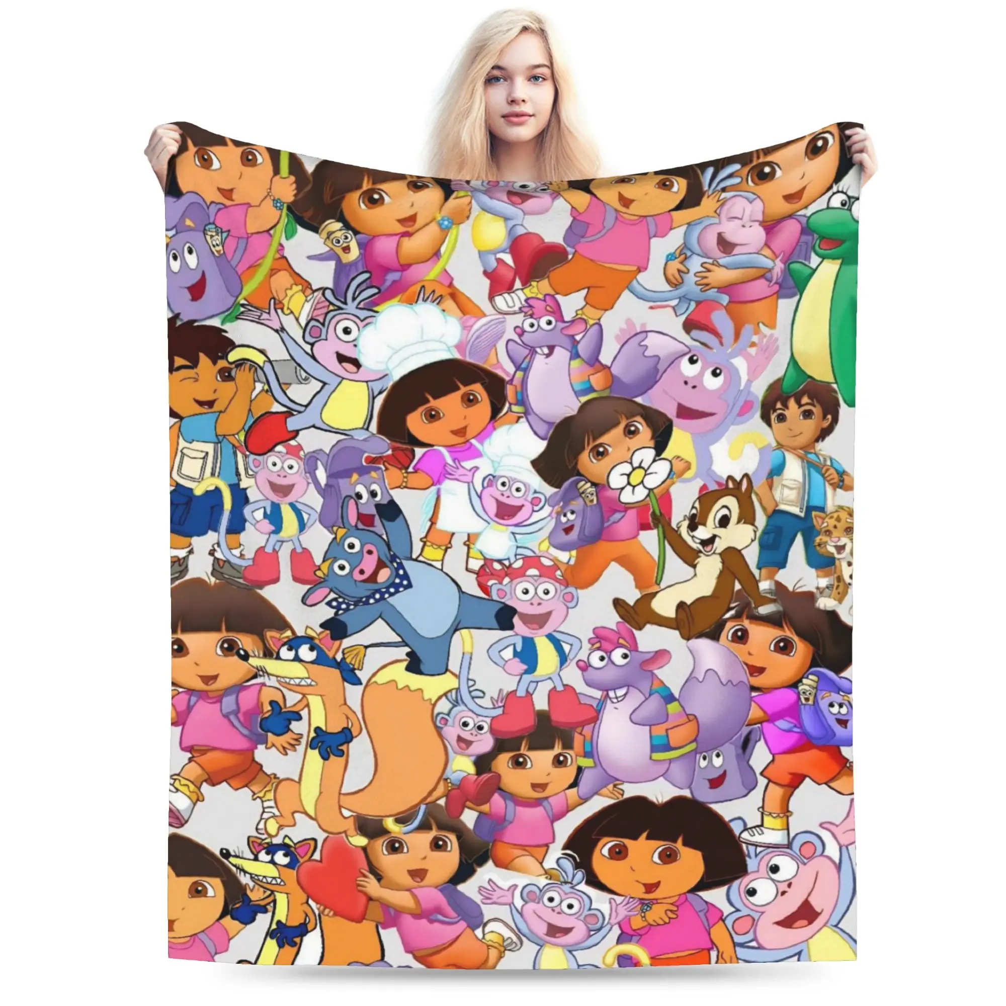 D-Doras The Explorers Blanket Multi-size Cozy and Lightweight  Throw Blankets for Couch Sofa and Bed