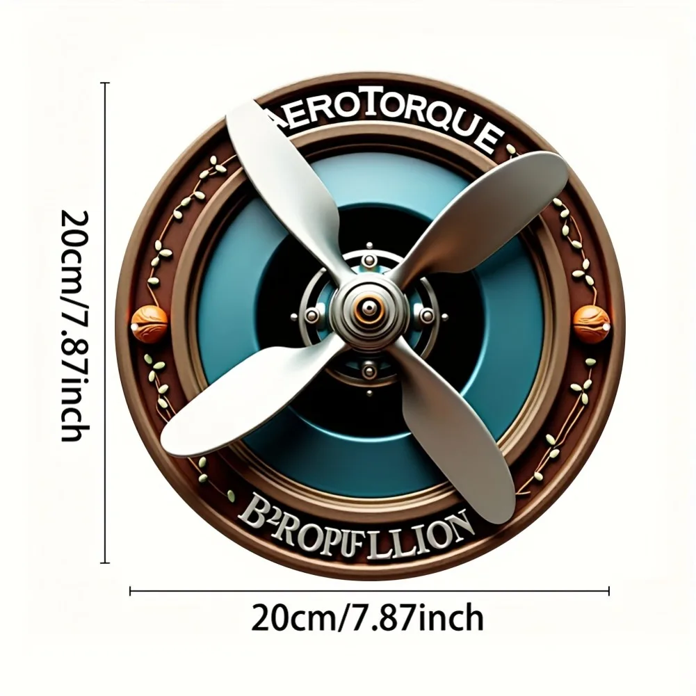 Vintage Airplane Propeller 2D Flat Metal Art - 8