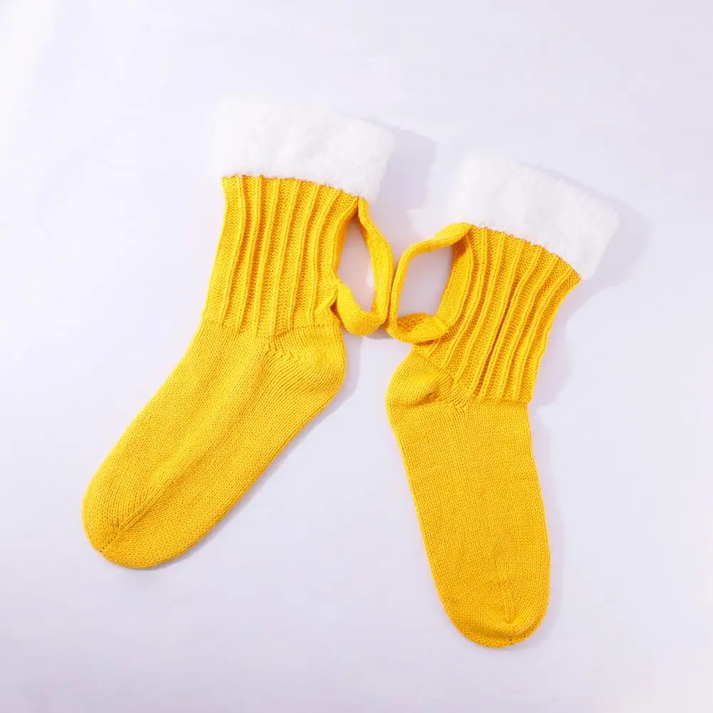 Beer Socks Cozy Beer Mug Winter Socks For Carnival Holiday Festivals Thick Plush Knitted Mid-tube Socks To Keep Warm Anti-slip