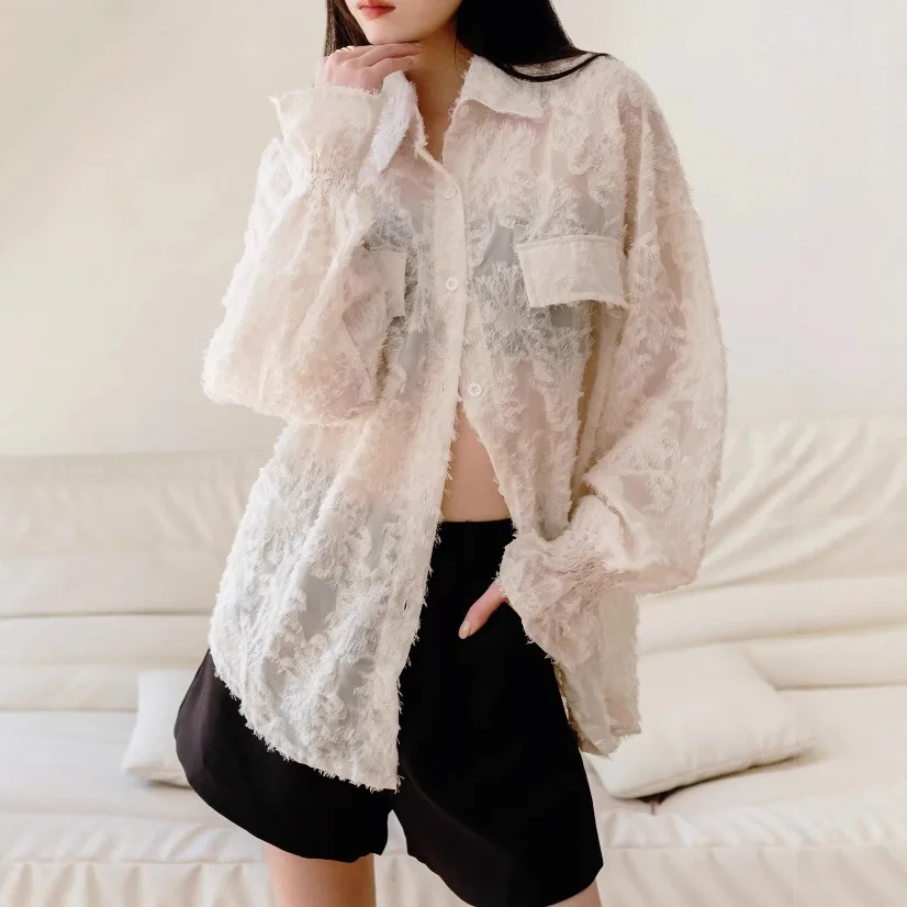 

Hollow Out Shirt Women's Thin Summer 2026 Fashion Versatile Ins Lightweight Jacket