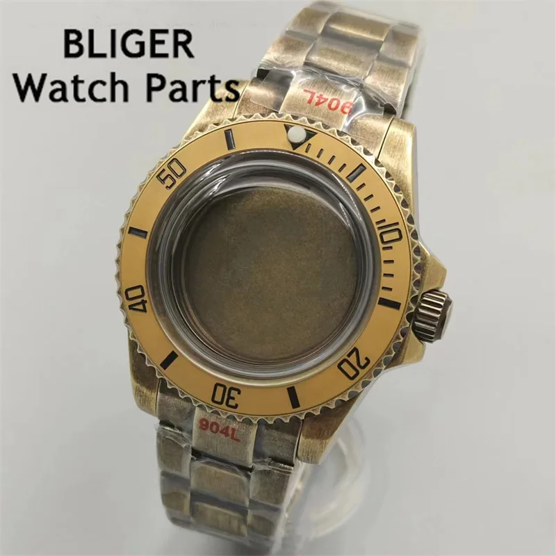 Imagem -02 - Bliger-sterile Relógio Dome e Sapphire Glass 40 mm Bronze Revestimento Dourado Nh35 Miyota9015 Movimento Pt5000 os Mais Recentes Estilos