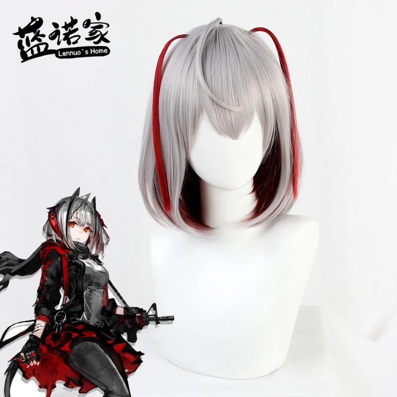 

Anime Arknights Wisadel Cos Cosplay Wig Halloween Carnival Party Props Synthetic Hair Heat Resistant Fiber + Wig Cap