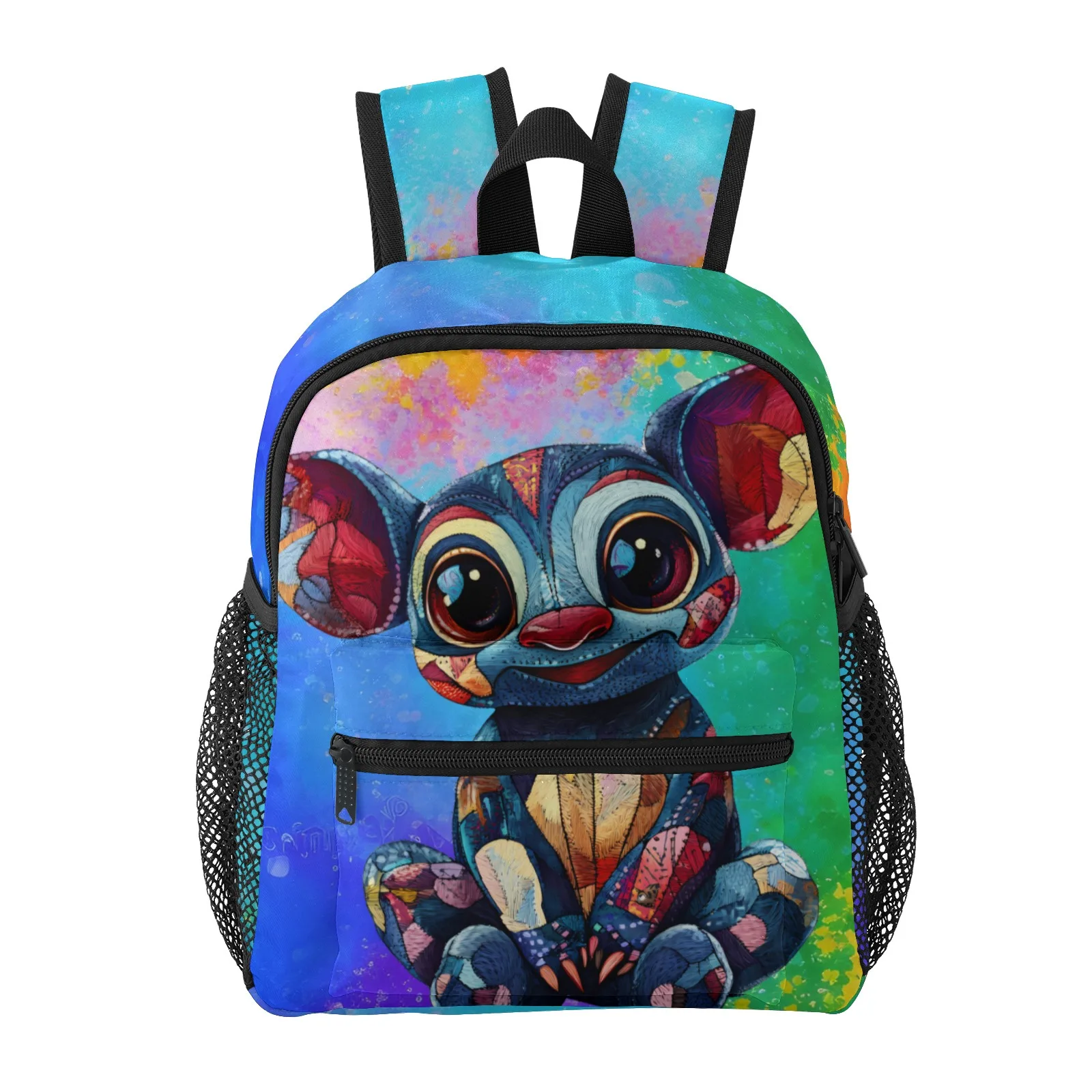 

Stitch - Colorful Patchwork Creature Cute Design Backpacks Printed School Bag 12 Inch Kindergarten Bag Girls 12 Inch School Back