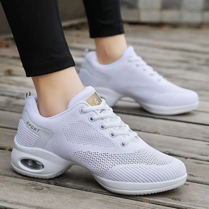 Dance sneakers for woman jazz shoes mesh Modern Outsole Dance Sneakers Breathable Lightweight Dancing fitness shoes for women