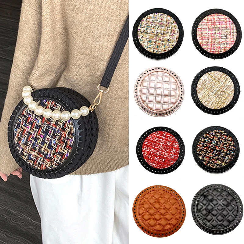 Bag Accessory Cushion Pad Insert Base Crochet Bag Bottom Bag Cover DIY Round Design Diameter 1PC Multi Style For Purse Making