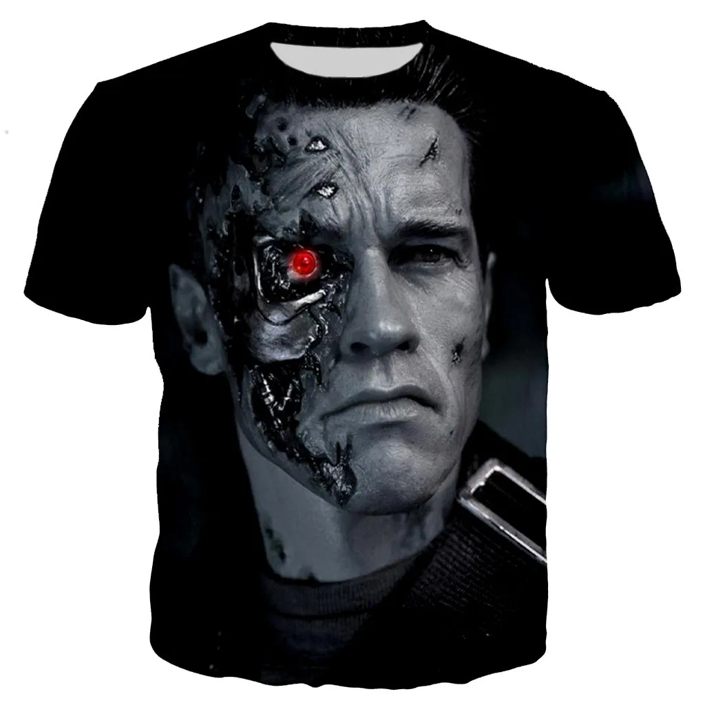 Terminator 3D Print T-Shirts Men Women Casual Fashion Streetwear Oversized Short Sleeve T Shirt Harajuku Kids Tees Tops Clothing