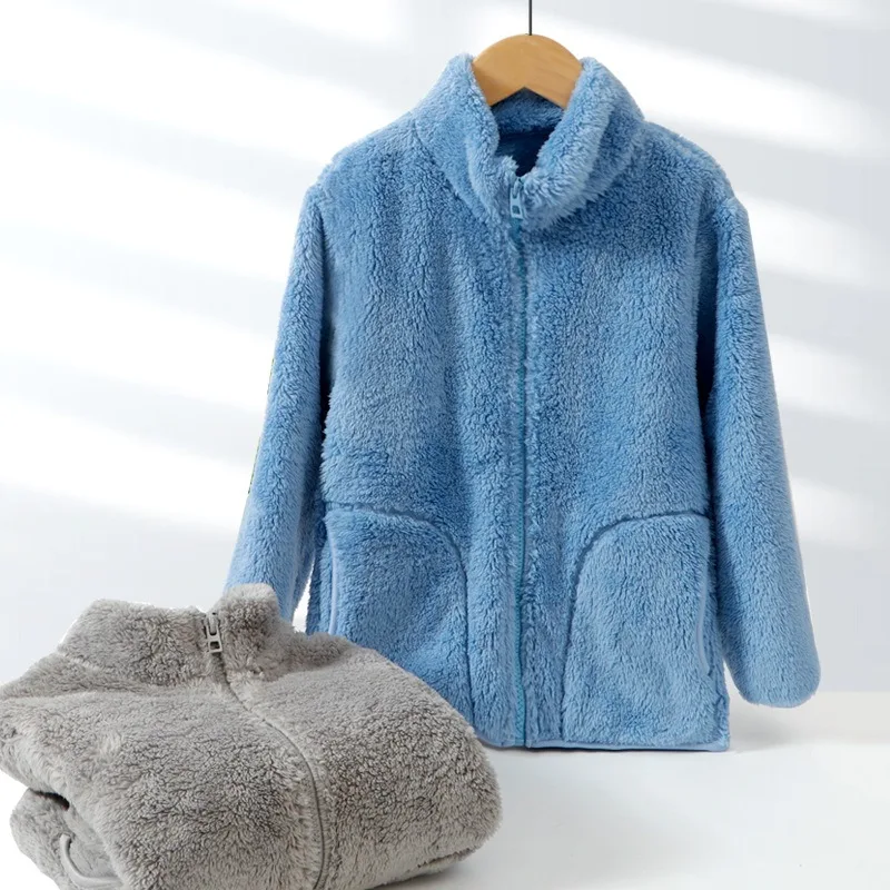 Youth Kids Fleece Jacket Lightweight Thermal Coat for Boys Girls School Uniform Inner Layer Daily Wear Winter Outdoor Outerwear