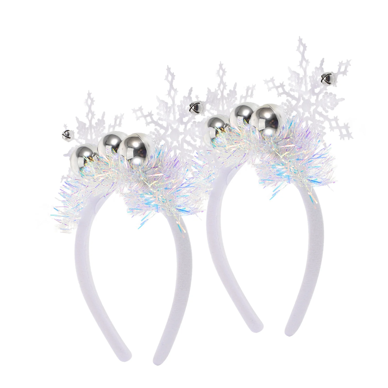 

2Pcs Christmas Snowflake Headband Glitter Hair Hoop Festive Holiday Hair Accessories for Women Chriatmas Headband