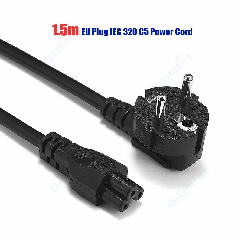 

Euro Power Extension Cable IEC 320 C5 1.5m 220V 3x0.75mm2 EU Plug Power Extension Cord For Dell Acer Lenovo PC Computer Monitor