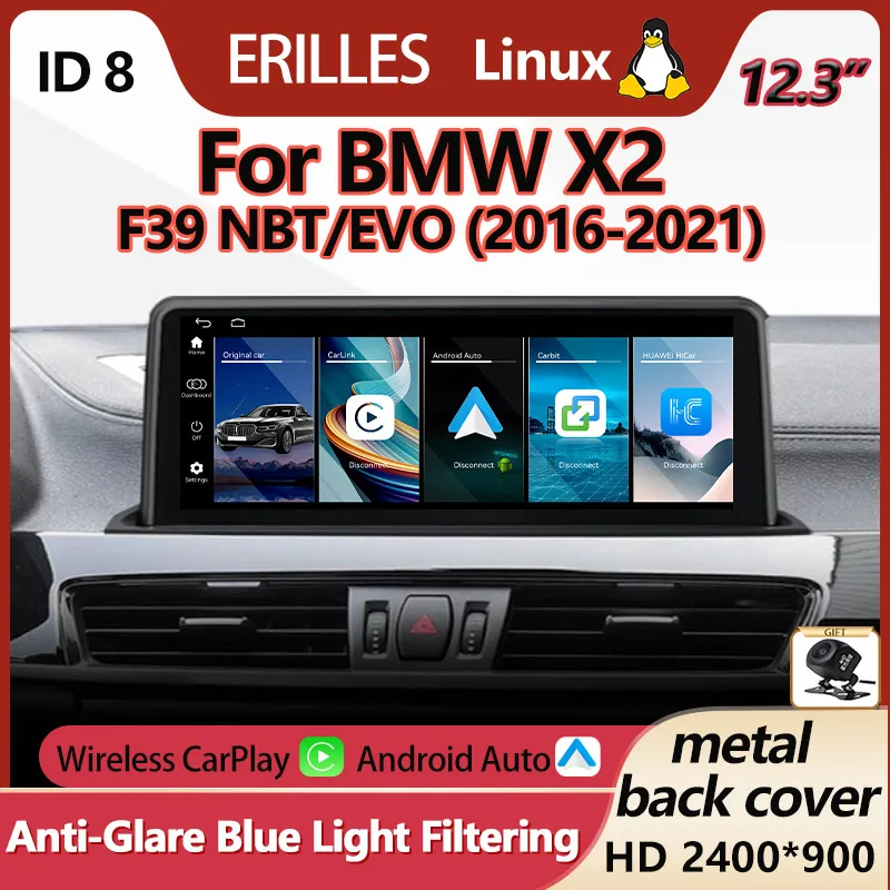 Upgrade 2400*900P For BMW X2 F39 NBT EVO 2016-2021 Car Multimedia