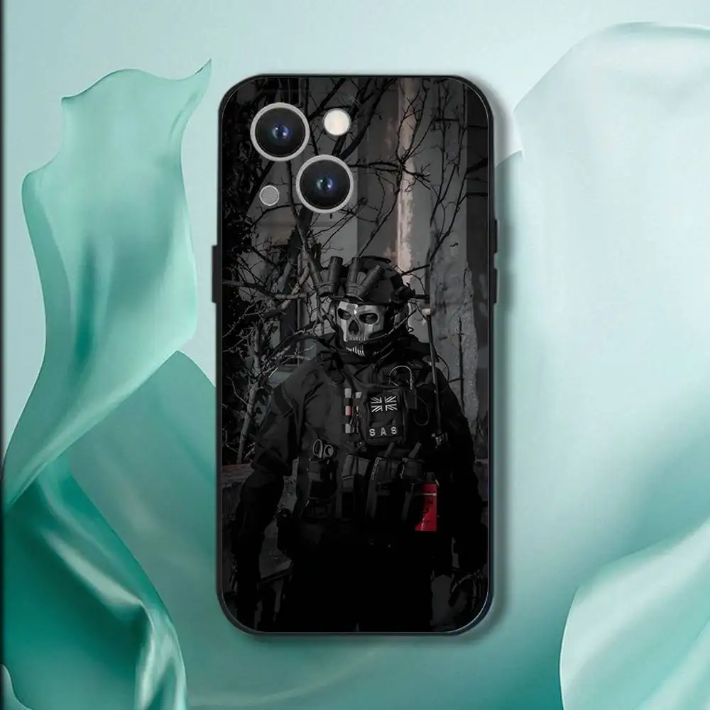 حافظة هاتف COD Call Of Duty G-Ghost لهاتف iPhone 16,15,14,13,12,11,Pro,XS,Max,XR,Plus,E,SE4,غطاء ناعم أسود صغير