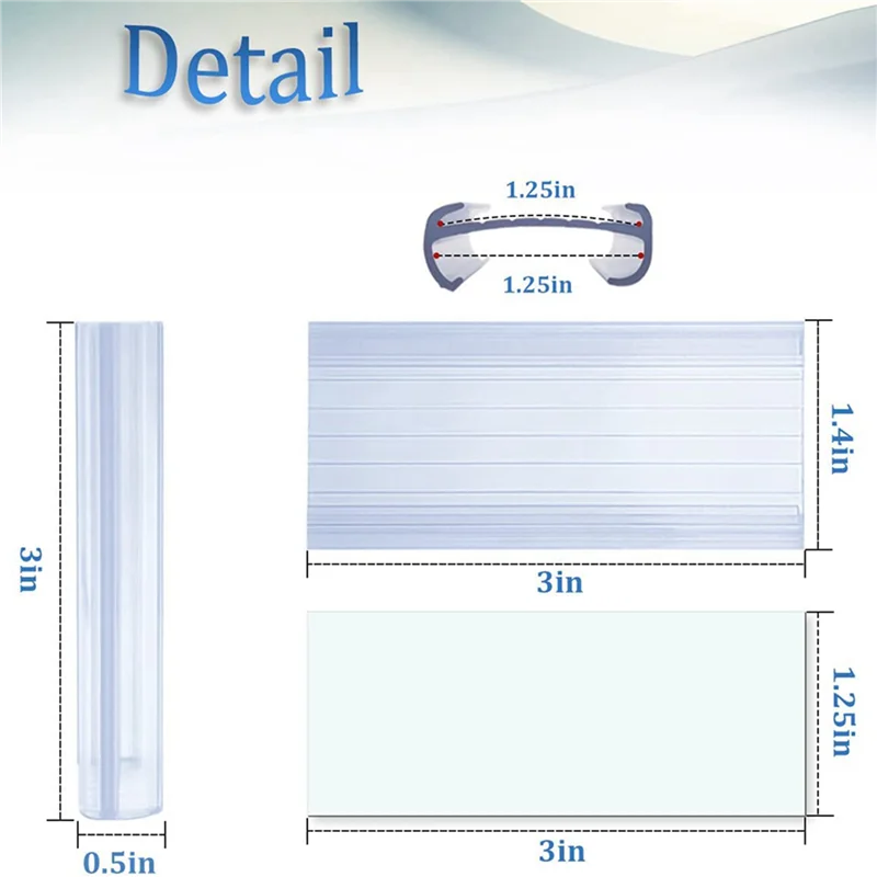 Portable Wire Shelf Label Holders, 60 Pack Plastic Wire Shelf Label Clips With Label Paper Removable Wire Rack Label Holder