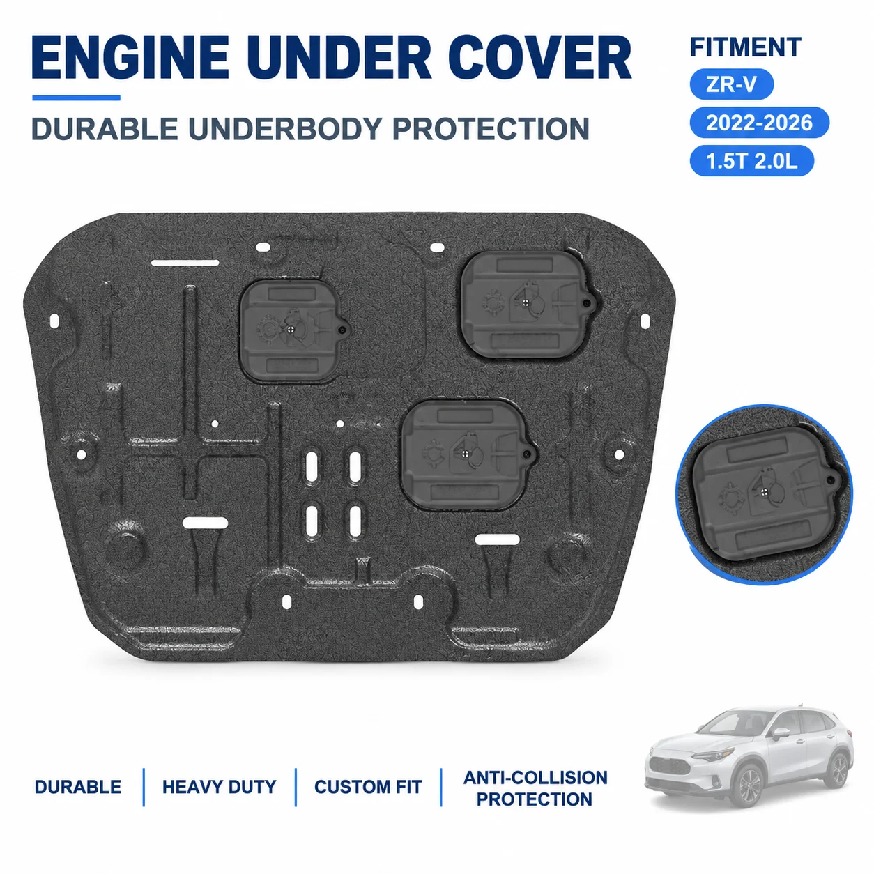 Engine Under Guard For Honda ZR-V 2022-2026 Custom Fit Underbody Protection Secure Fitment Road Debris Defense Heavy Duty