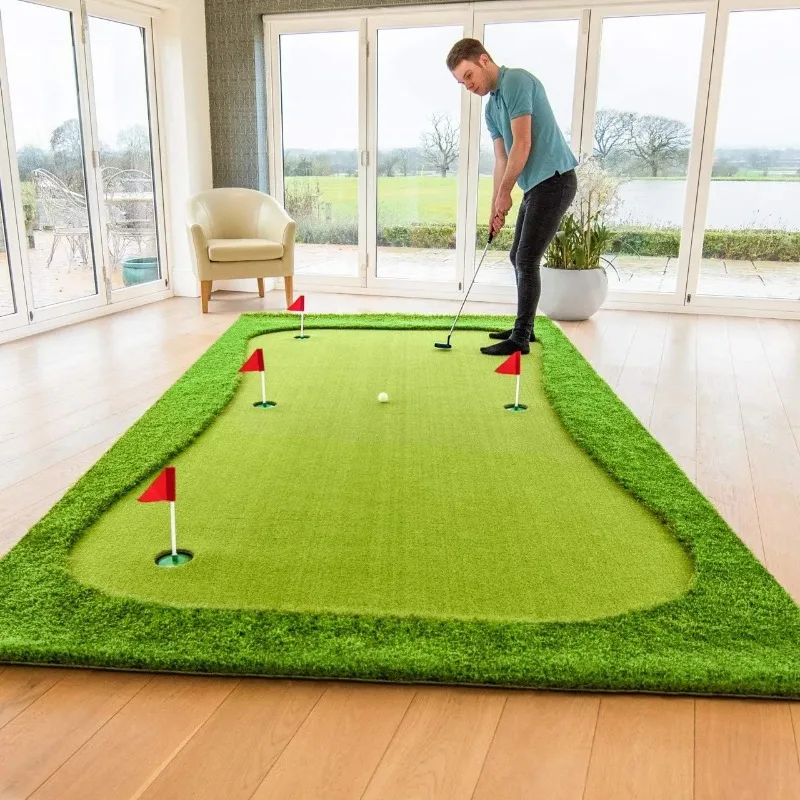 

Mini Golf Course Outdoor Indoor Practice Golf Putting Training Mat Portable Large Size Golf Putting Green for Indoor Use