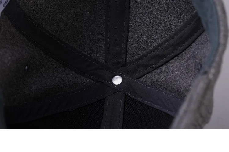 Big Head Men Women Woolen Baseball Cap Winter Wide Brim Warm Snapback Hat Plus Size 58-60cm 61-65cm
