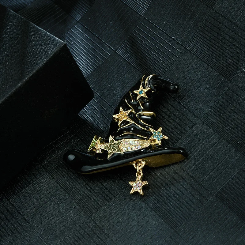 Shimk เข็มกลัด Topi sulap ลงยาสำหรับผู้หญิงดีไซน์วินเทจแบบคลาสสิกสำหรับผู้ชายแฟชั่นย้อนยุคเสื้อโค้ทหัวเข็มขัดแบบแปลกใหม่