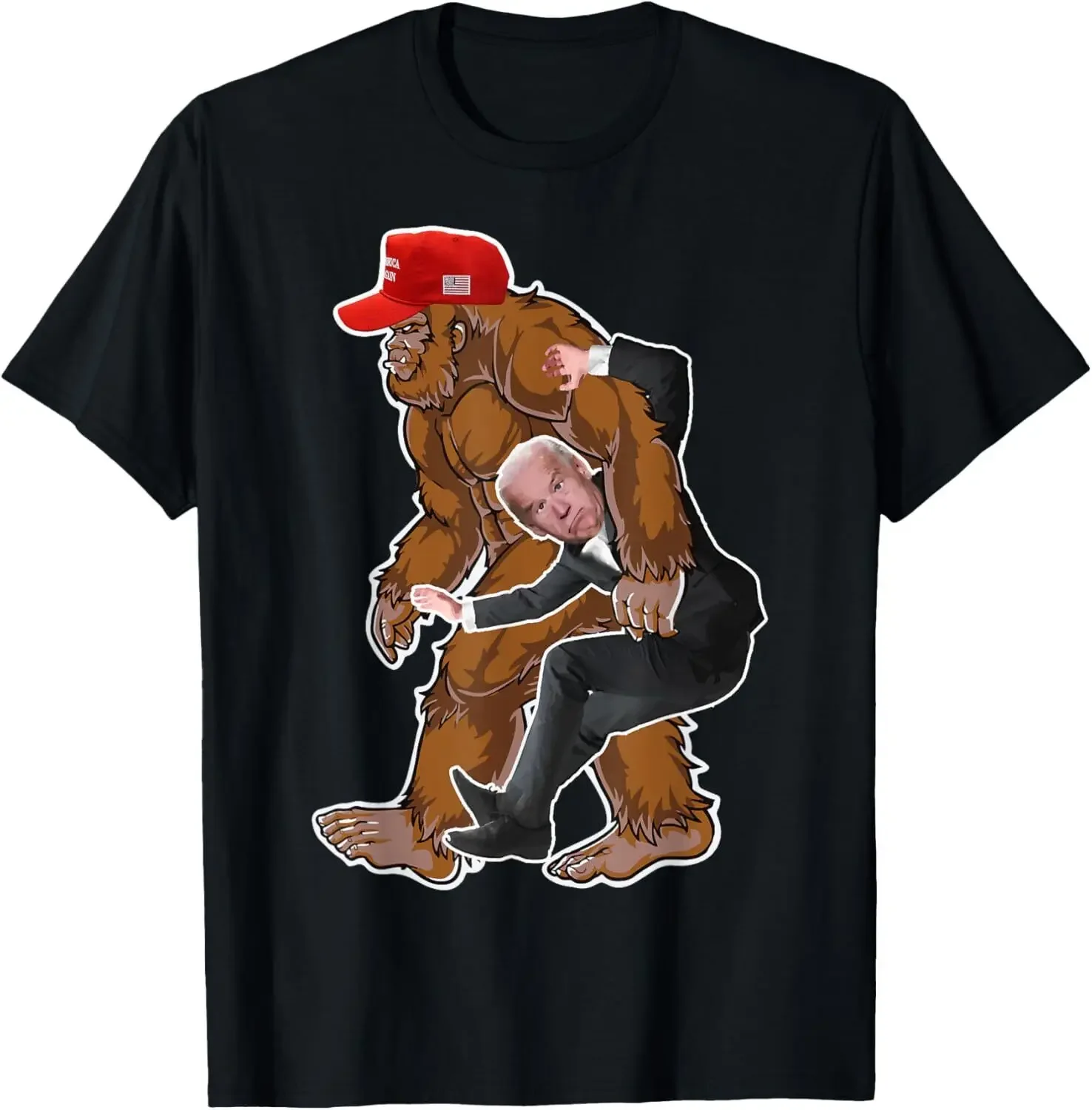 Biden Taken Away By Bigfoot Patriot Funny Anti Biden T-Shirt