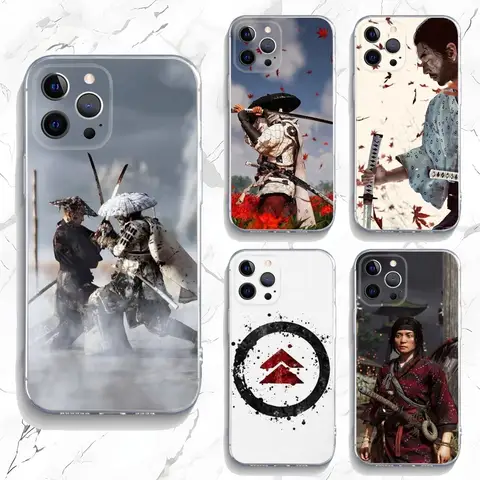 Ghost of Tsushima Phone Case For iPhone 15,14,13,12,11 Plus,Pro,Max,XR,XS,X,7,8 Plus,SE,Mini Transparent Silicone Soft