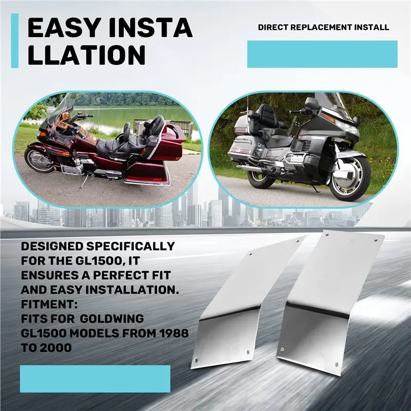 Chrome Iron Rear Saddlebag Kick Plate With Screws For Honda Goldwing GL1500S 1988-2000 Anti-Kick Plate Left+ Right Trunk