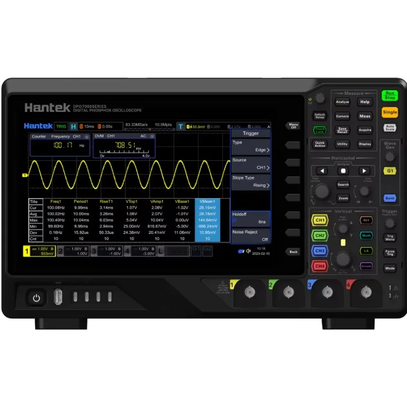 Hantek DPO7102C 2-Channel Digital Oscilloscope 100MHz 2GSa/s with 10.1-inch Multi-Touch Screen