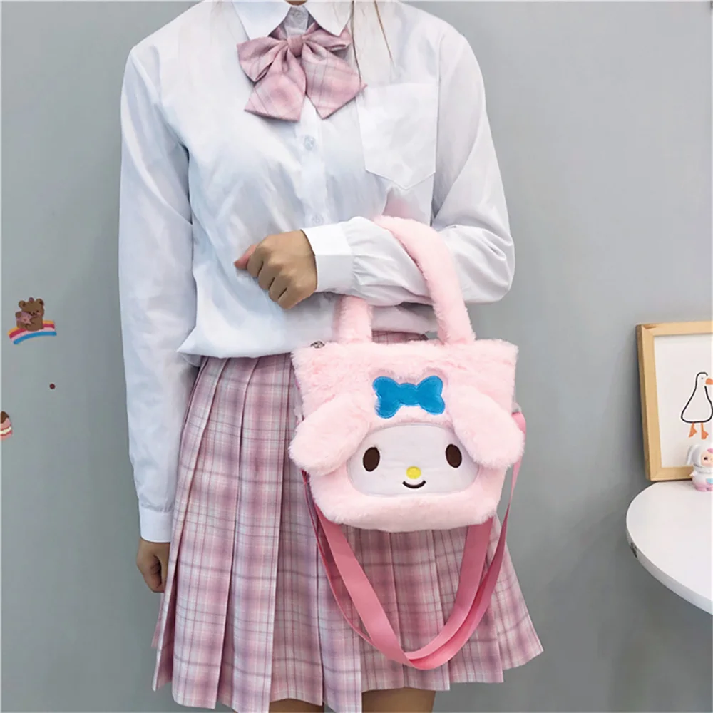Kawaii Melody Anime Bag Cute Cartoon Handbags Portable Messenger Bag Fashion Satchel Women's Backpacks Christmas Gift For Girls