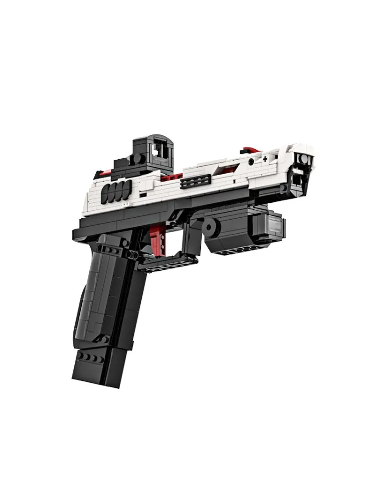 Moc Bouwsteen Pistool P20 Speelgoedscheertafel Splitsing Bakstenen Jongens Volwassen Editie Geavanceerde Zwarte Technologie Puzzel Hobbyspeelgoed - afbeelding 2