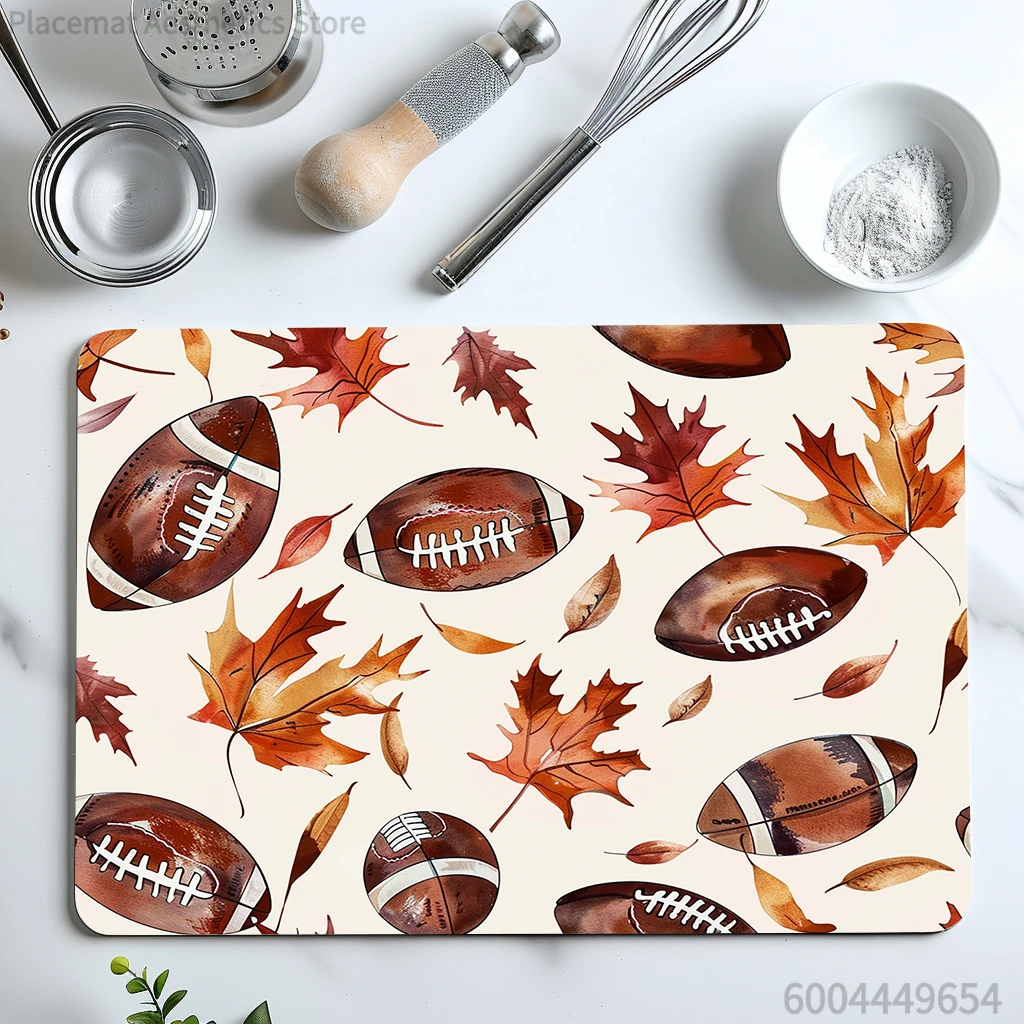 Absorbent Tableware Dish Drying Mats Maple Leaf Desk Drain Pad Heat Resistant Counter  Mat Non-slip Draining Placemat Kitchen