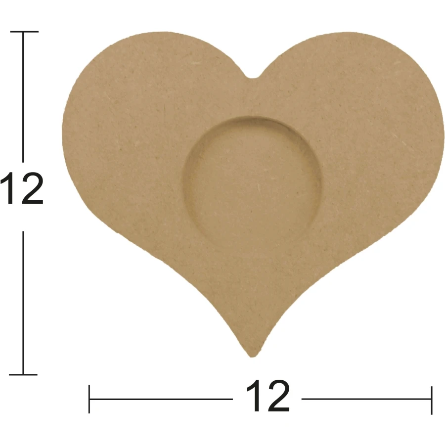 M03 Heart T-Light Candle Holder, Hobby Wood Painting Mdf Candle Holder