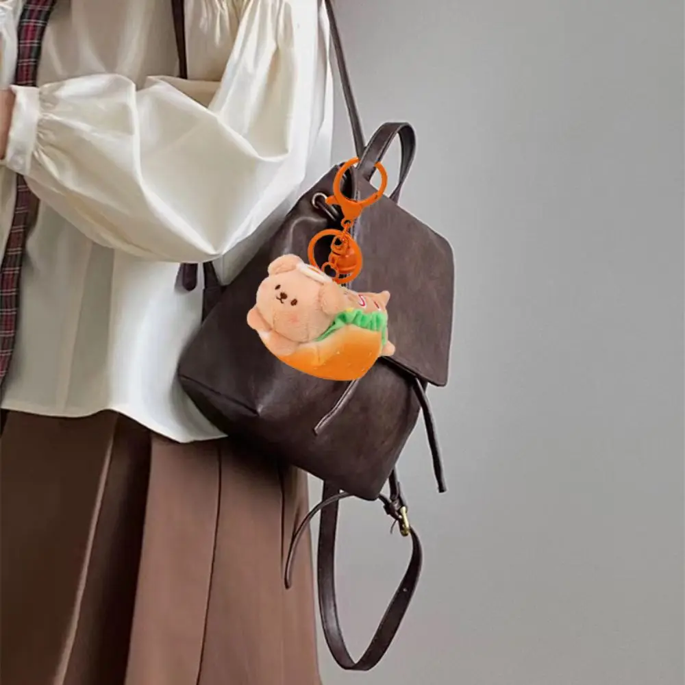 Weiche Tasche Ornament Hamburger Puppe Sandwich Kawaii Plüsch Anhänger Hot Dog Gefüllte Lebensmittel Schlüsselanhänger Mädchen