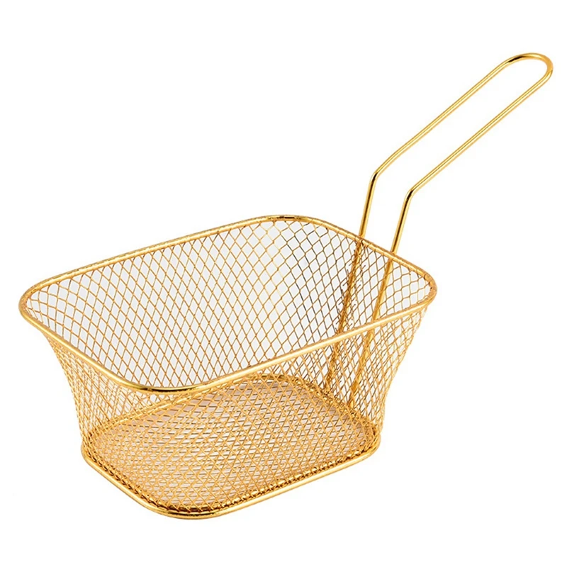 Frying Basket Mini French Fries Frying Basket Square Oil Filter Frying Basket Snack Tableware Basket