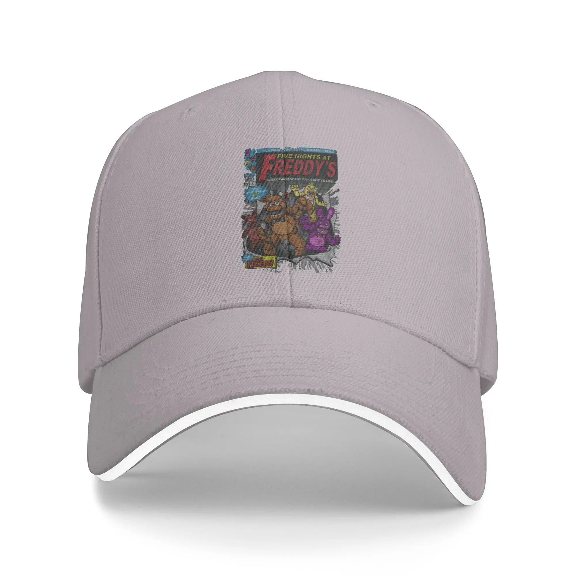 Hot Sale Five Nights at Freddys Comic Baseball Cap  Hiphop Sharp Visors  Short Trip Sharp Visors