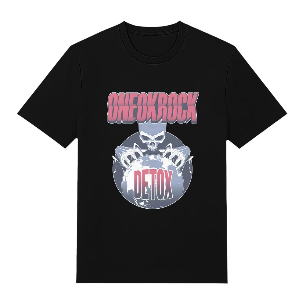 Camiseta ONE OK ROCK Detox World con gráfico retro, camiseta deportiva de verano de algodón puro unisex, ropa de calle, camiseta informal.