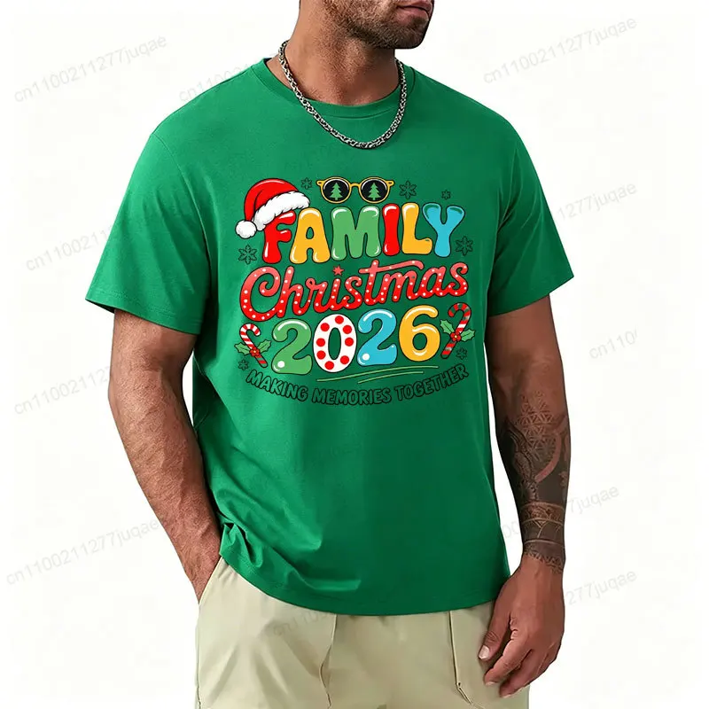 2026 Family Christmas Graphic T‑Shirt Making Memories Together Matching Family Xmas Tee Santa Hat Holiday Party Unisex Tops
