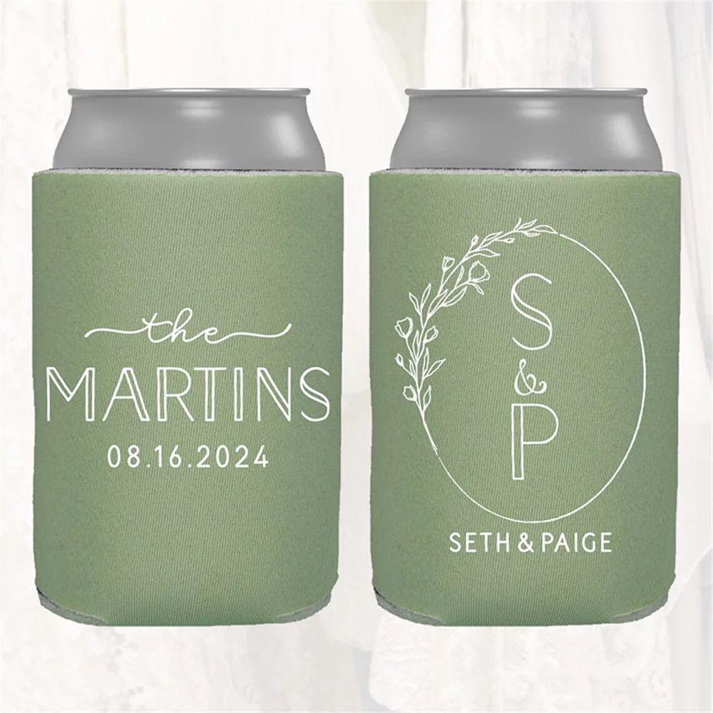 

Personalized Wedding Can Cooler | Customized Wedding Favors | Beverage Insulators, Beer Huggers, Huggies, Wedding Shower, Rehear