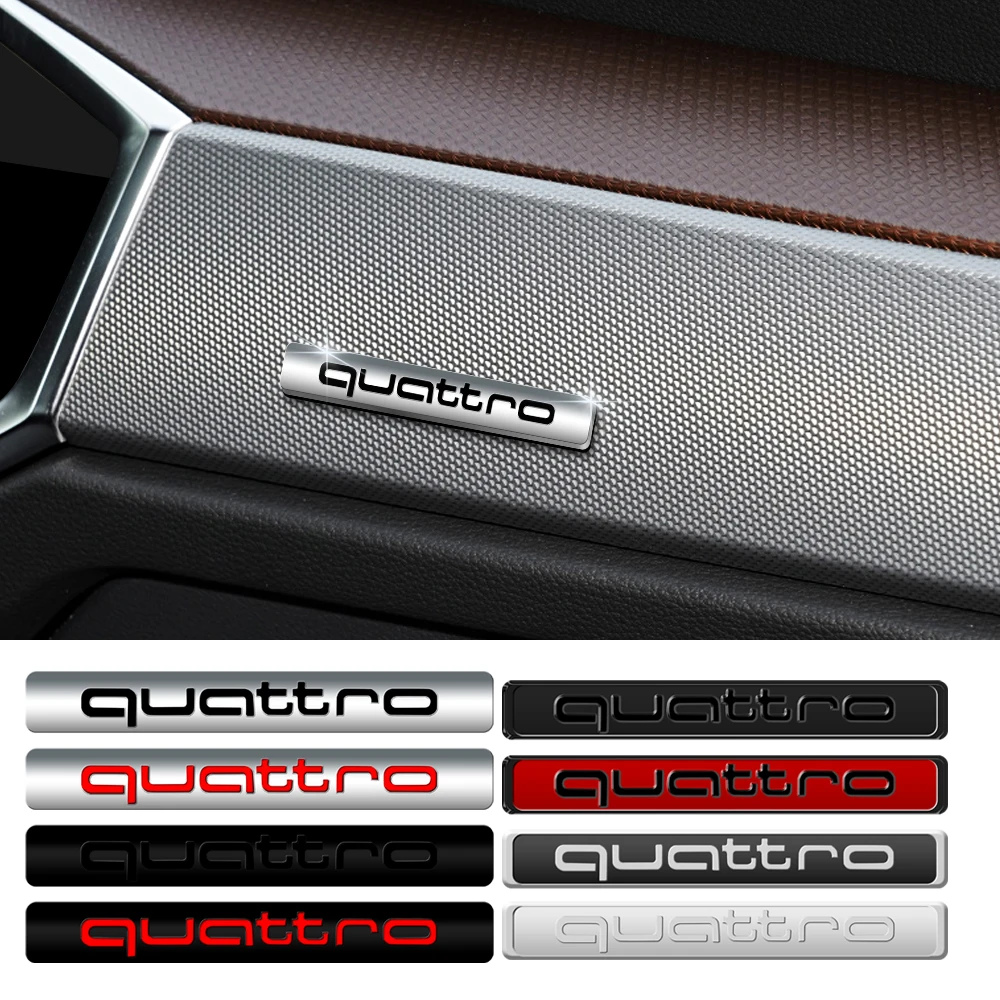 3D ABS QUATTRO Emblem Car Decoration Sticker Auto Accessories for Audi A4 B8 B6 B9 B7 A3 8P 8V 8L A6 C7 C6 C5 Q5 A5 Q7 A1 Q3 A7