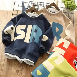 Boys Hoodies Sweatshirts Cotton Tops Outwear 2023 Green Spring Autumn Kids School Sport Children's Clothing