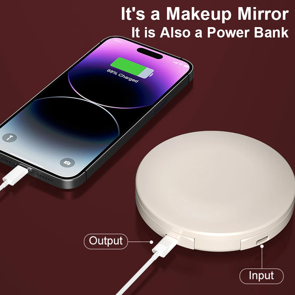 2.8-Inch Display Portable Makeup Mirror Mini Smart Sunscreen Makeup Mirror LED Sunscreen Detection Makeup Mirrors